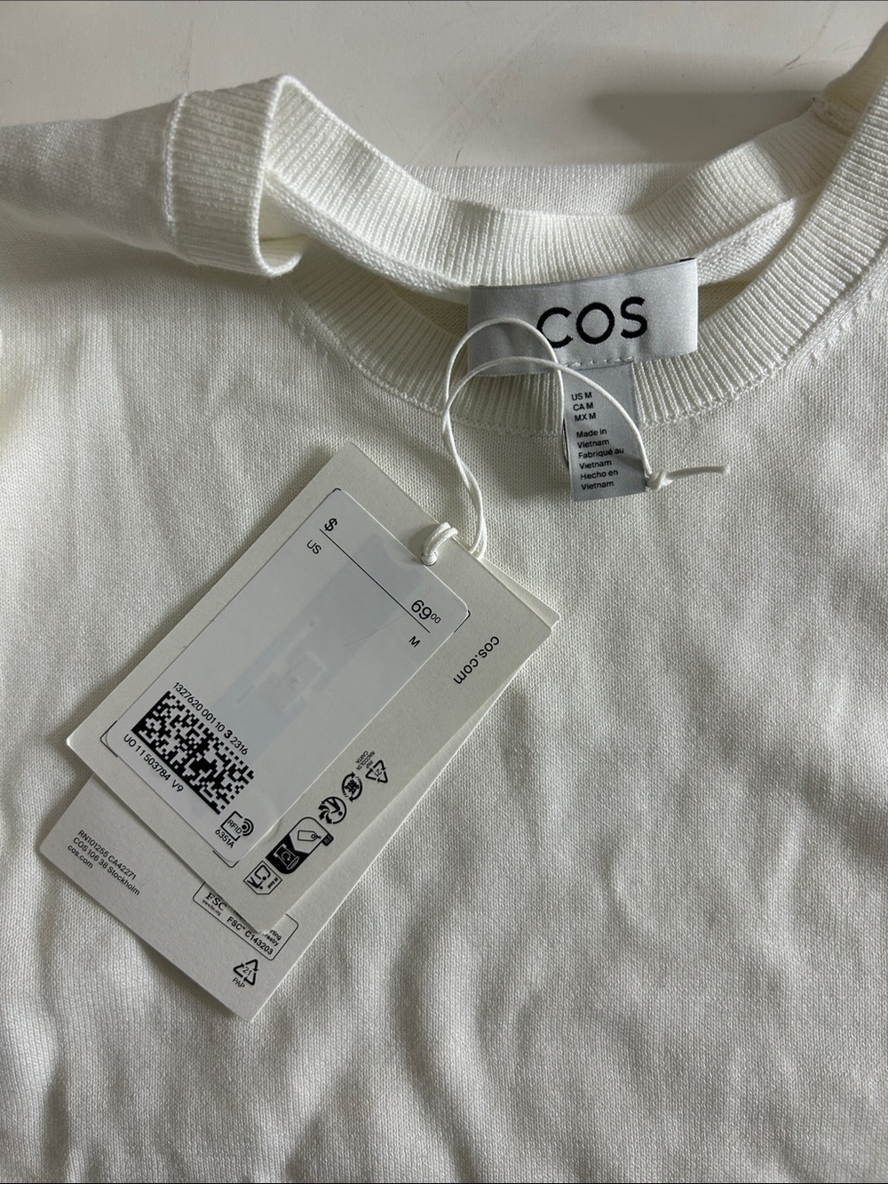 NWT (size small) COS KNITTED COTTON T-SHIRT - Picture 8 of 8